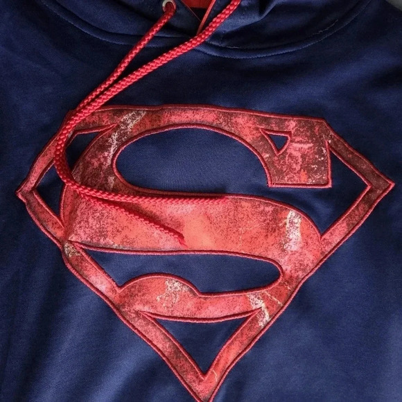 DC Comics Superman Logo Graphics Pullover Hoodie Sz S ~ 3/$15 - Picture 3 of 9